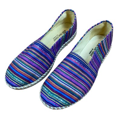 Hitchcock Wide Width Shoe Purple Canvas Espadrilles ''Marcela'' Size 10/4E Width