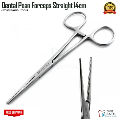 SMIZDENTAL Dental Pean Forceps Straight, Self Locking, Fishing, Craft, Surgical Clamp Plier