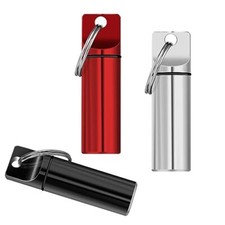 3 Pack Small Portable Pill Organizer Keychain Case Metal Pill Holder for Travel