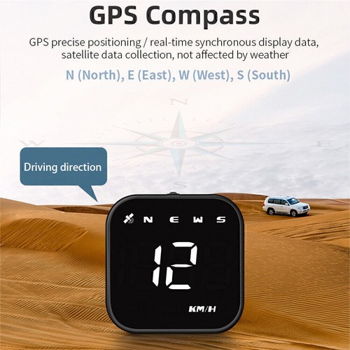 GPS Tachometer Auto HUD Kopf oben Anzeige MPH KMH Kompass Überdrehzahl Alarm . - Bild 11 von 12