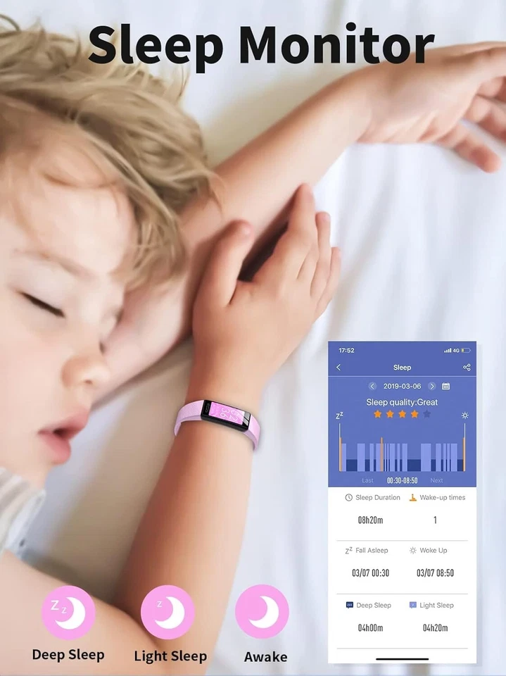 Kids Fitness Tracker Watch for Boys Girls Age 5-16, Waterproof Fitness Watch - Image 3 of 4