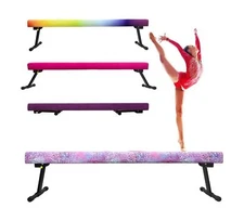6FT/8FT Gymnastic Balance Beam,Adjustable High and Low Level Floor Beam - Hig...