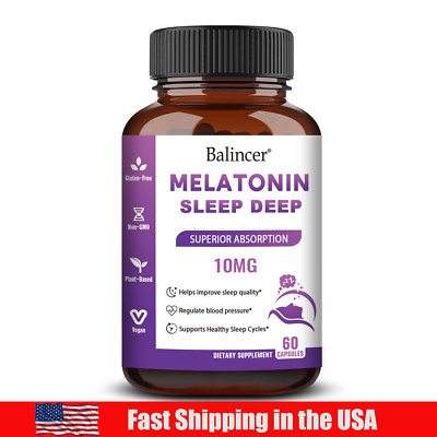 Melatonin 10 mg + Magnesium 5 mg, Sleep Support 60 Capsules - US
