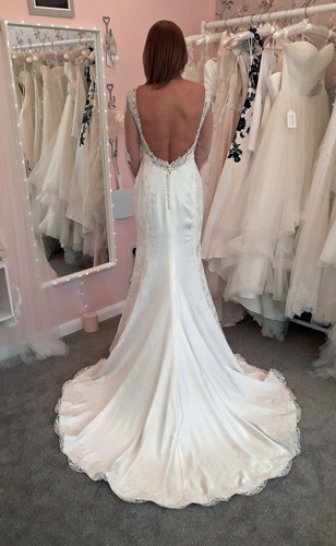 wedding dress size 12 new with tags by Ronald Joyce. Ex sample. - Picture 2 of 2