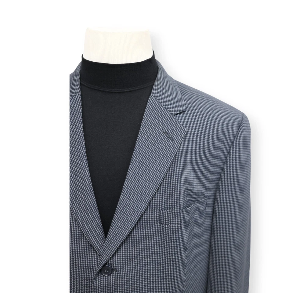 ALFANI мужской синий узор 100% шерсти спортивное пальто костюм куртка blazer 44 L - Изображение 3 из 4