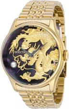 Invicta 39857 Men's 46mm Vintage Gold Embossed Dragon MOP Dial Automatic Watch