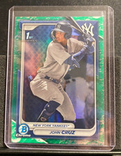 John Cruz 2024 Bowman Chrome 1st Bowman Lunar Glow Refractor - Yankees
