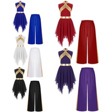 Kids Girls Outfit Patchwork Dresses Contemporary Dress Ceremony Robe And Pants