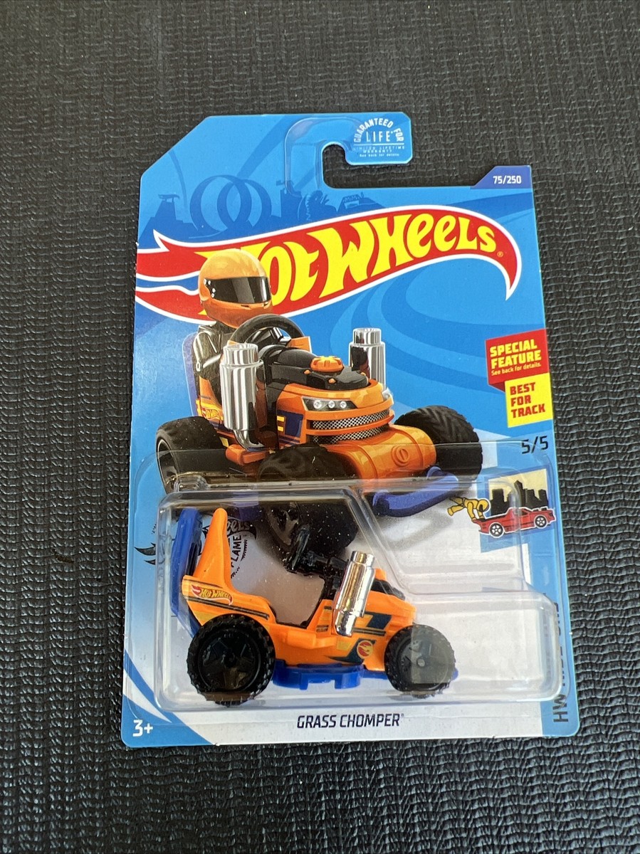 Hot Wheels Orange Grass Chomper Lawn Mower Treasure Hunt