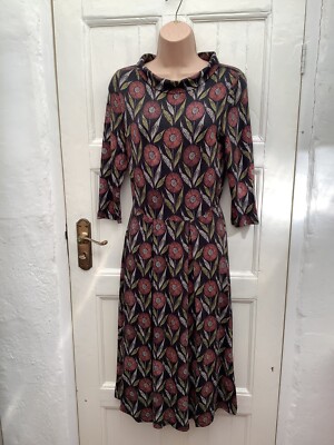 SEASALT CORNWALL CARN MORVAL BAMBOO COTTON MIDI DRESS UK8