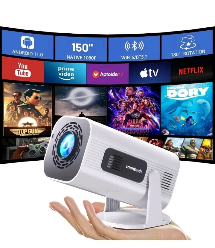 Aubor Mentech プロジェクター 720P WiFi Aubor Mentech Mini Projector with WiFi and Bluetooth 180