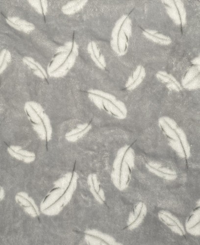 Blankets & Beyond Gray Baby Blanket White Feathers Soft Fleece Security Lovey - Picture 4 of 4