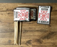 12 NOS PYTHIAN SISTER VINTAGE MEMORIAM GRAVE FLAG MASONIC FRATERNAL LODGE K Of P