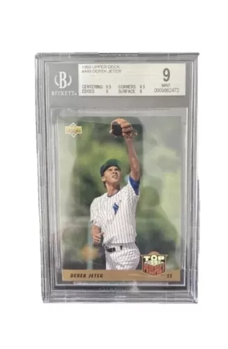 1993 Upper Deck #449 Derek Jeter Top Prospect Rookie Hologram Card BCCG 9 MINT