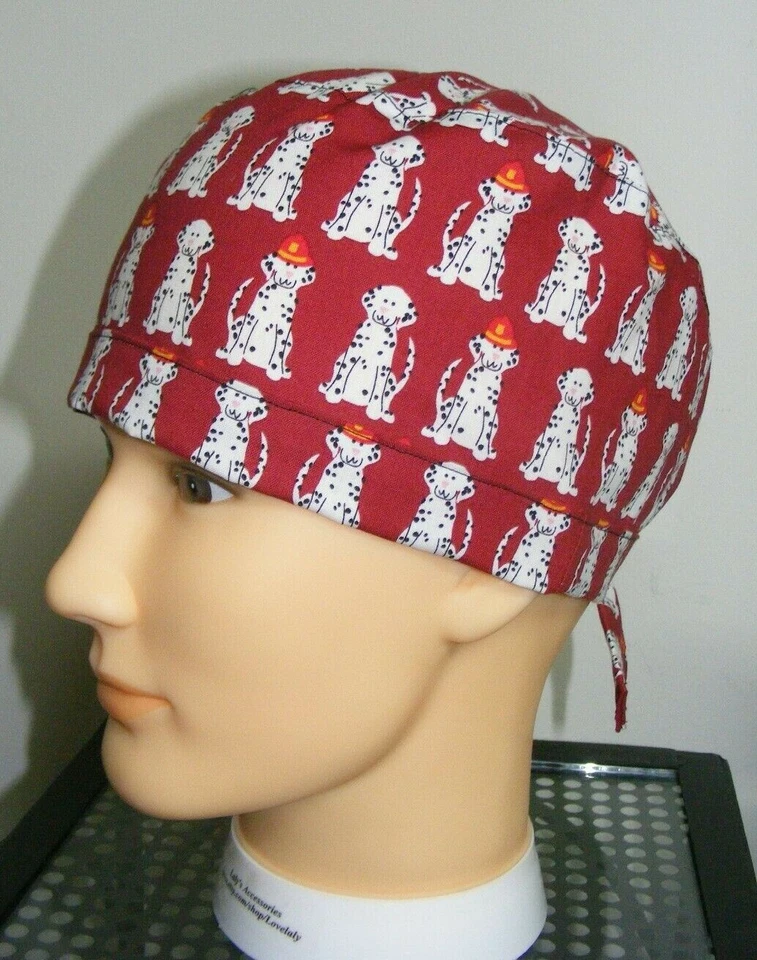 Dog Lovers Scrub Hat/Cap Doctor Nurse Veterinarian Head Cover Print Handmade - Image 3 of 4