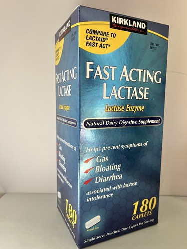 Kirkland Signature Fast Acting Lactase, 180 Caplets