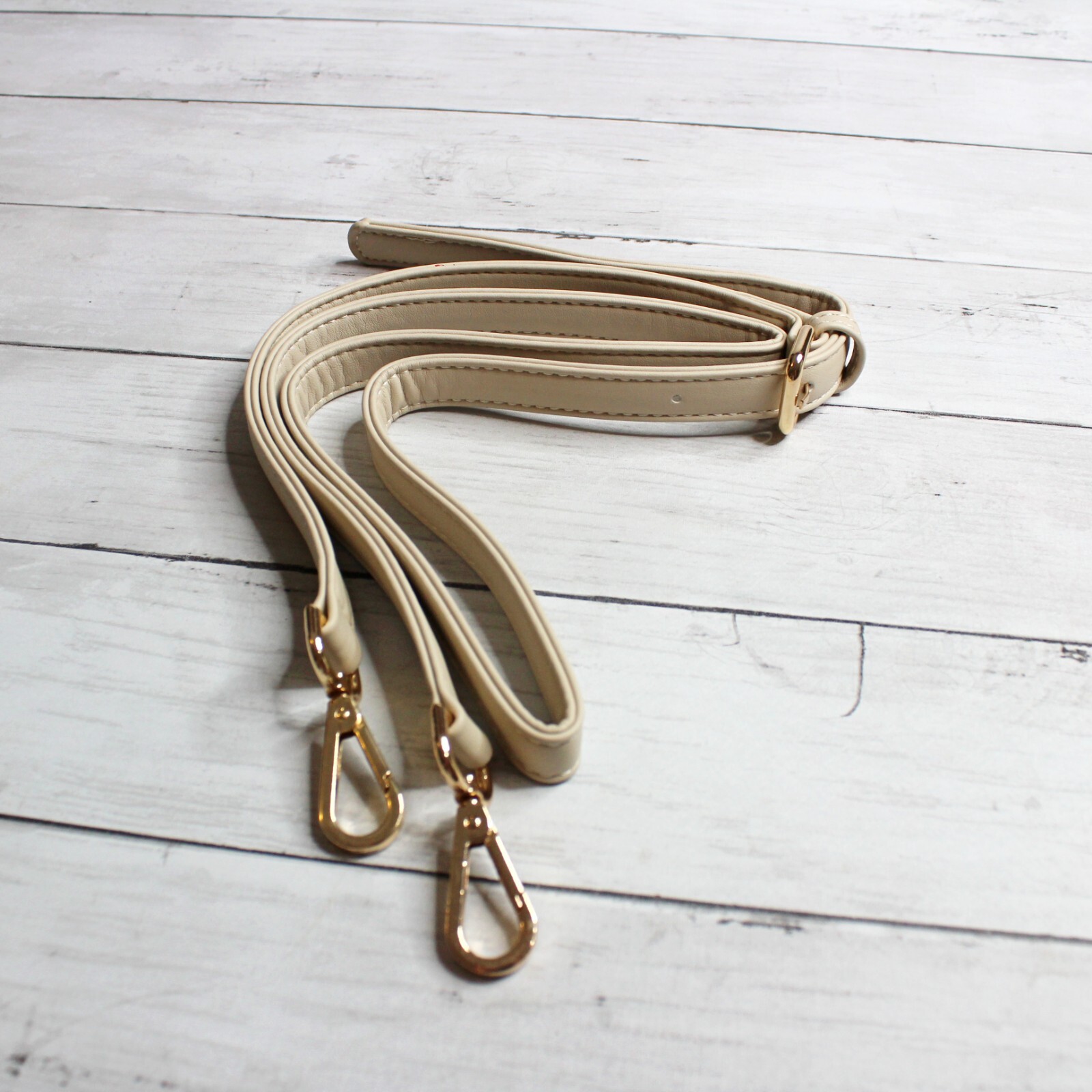 Shoulder Bag Purse Replacement Handle Strap Beige Gold Tone Buckle Lobster Clip-image