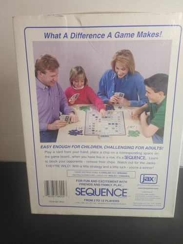 Vintage 1995 Original SEQUENCE Game with Board Cards and Chips Family Complete  - Picture 2 of 8