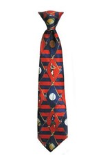 Club Room Boys' 100 Silk Zip-Up Red Blue Green Neck Tie 2 1/2" x 11 1/2"