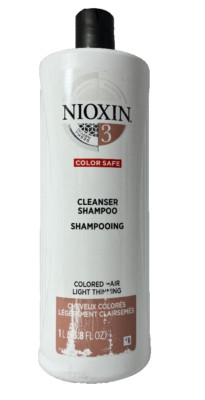 Nioxin 3 CLEANSER SHAMPOO Colored Hair Light Thinning 33.8 oz (727) COMBINE & SA