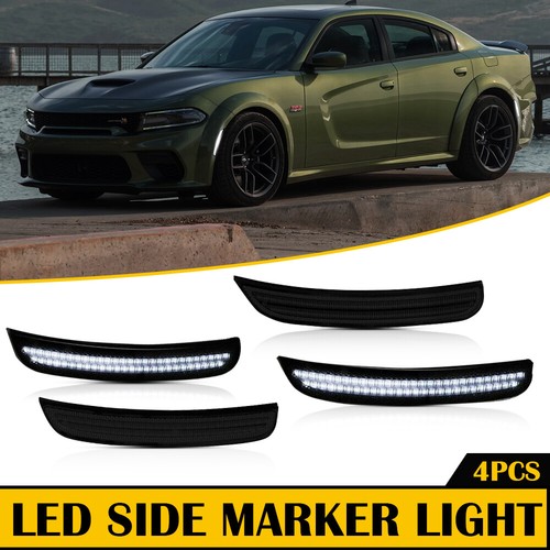 Smoke LED Side Marker Lights For 15-22 Dodge Charger R/T Scat Pack SXT GT SRT EA - Picture 14 of 16