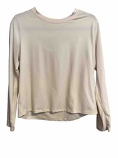 Champion Authentic Athleticwear Womens Medium White Long Sleeve Keyhole FLAWED