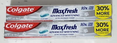 SET OF 2 Colgate Max Fresh Advanced Whitening 10x Longer Lasting 2.5oz CleanMint