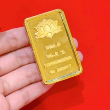 10 BAHT THAI K 24K GP GEKLONTER GOLDBARREN VERGOLDET / MIKRON GEFÄLSCHTER GOL...