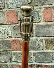 Vintage Brass Telescope Handle Wooden Walking Stick Cane Spyglass Antique Scope 
