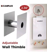 Camplux 2.36 in. Adjustable Wall Thimble Stainless Steel for Gas Water Heater