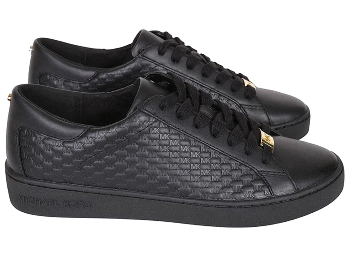 Michael Kors Colby Sneaker 43F8COFP1L Black Embossed Leather Womens Size 6US NIB