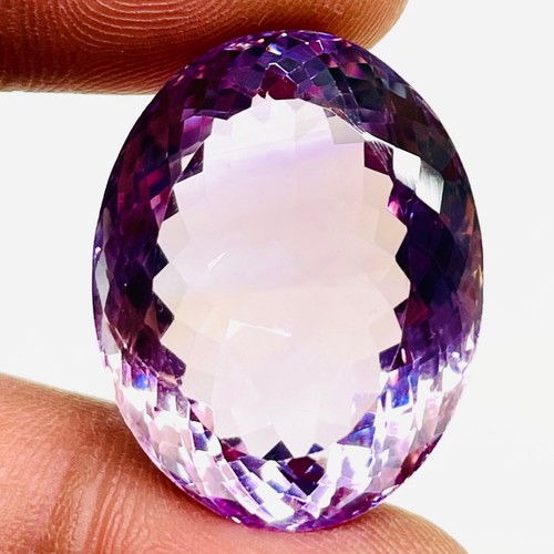 VVS 46.75 Cts Natural Amethyst 26.5x21mm Oval Cut Untreated Loose Gemstone - Picture 7 of 12