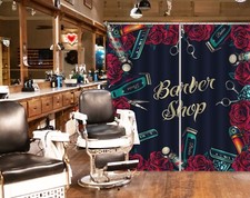 3D Red Rose A4190 Barber Shop Photo Curtain Window Blockout Fabric Amy 2023