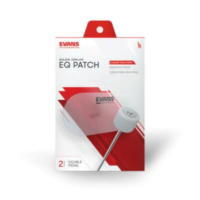 Evans EQ Double Bass Drum Pedal Patch, Clear Plastic, EQPC2