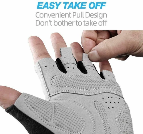 Fahrrad Halbfinger Handschuhe Stoßfest GEL Pad MTB Rennrad Bike Kurzhandschuhe - Bild 5 von 13