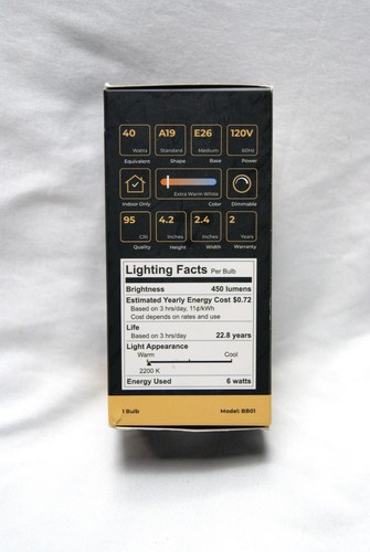 bedtime bulb low blue light for sleep bb01 6W new - Picture 2 of 5