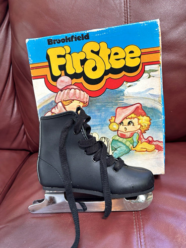 Brookfield FirStee Youth Figure Skates Black 13J Double Runners Style 11 Lace