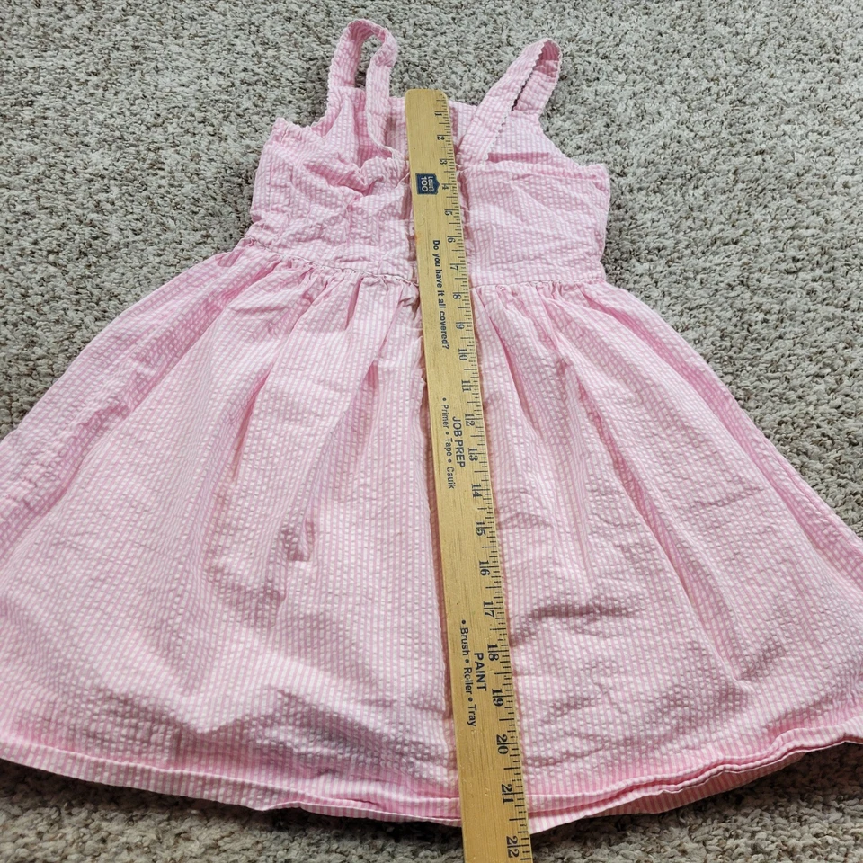 POLO RALPH LAUREN Dress Girls 6X Pink Seersucker Striped Sleeveless Lined - Image 3 of 4