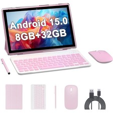 RUIQIAI Android 15 Tableta, 2 in 1 Tablet 10 Inch with Keybo