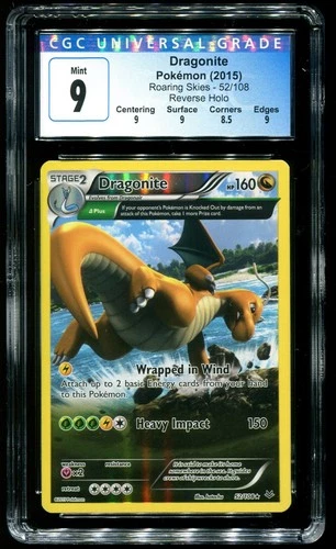 CGC 9 Dragonite Reverse Holo Roaring Skies 2015 Pokemon Card #52