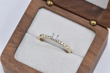 14K 0.42 Ctw Diamond Simple Promise Engagement Ring Yellow Gold *32