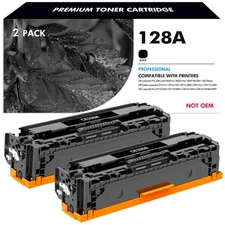 2x Black CE320A 128A Toner Cartridges for HP Color Laserjet Pro CP1525nw CP1525n