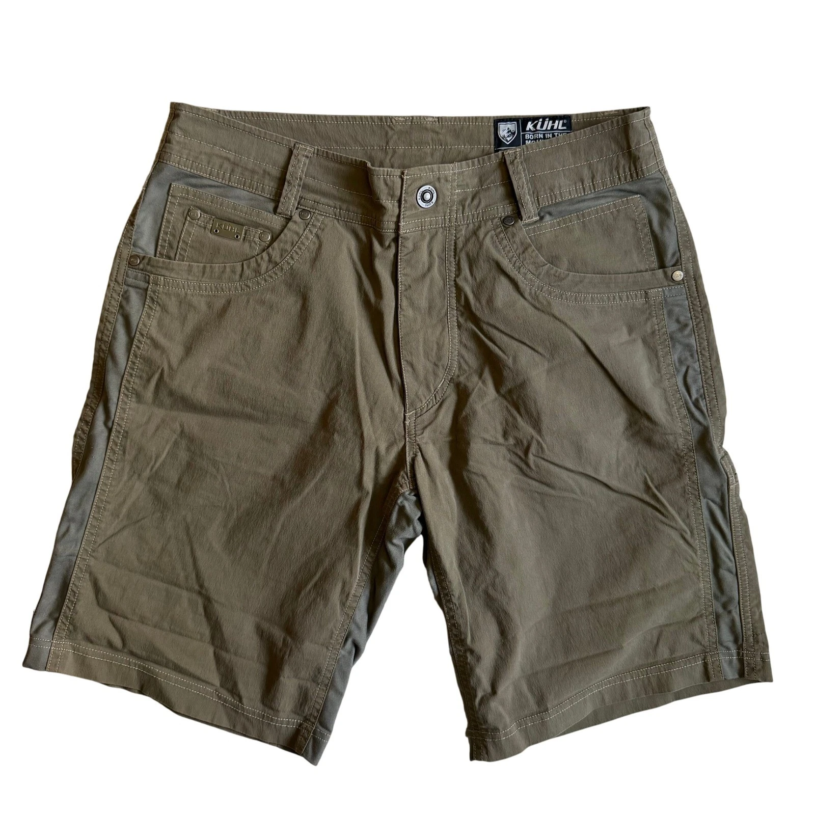 KUHL Gorpcore Hiking Mens Utility Shorts Brown Cotton Blend