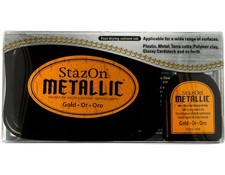 Tsukineko StazOn Metallic Gold Inkpad with Inker, Model: sz-000-191