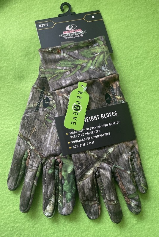 New Mossy Oak Obsession Lightweight Men’s Camo Repreve Gloves NonSlip Palm M