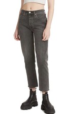 Levi  s Women  s 501 Button Fly Crop Jeans Get Off My Cloud Black Size 29x26