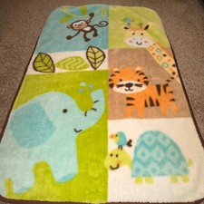 Garanimals Jungle Animals Soft Fleece Baby Blanket Giraffe Elephant Tiger Monkey