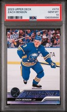 2023 Upper Deck Series 2 - Young Guns Zach Benson #474 (RC) PSA 10 + Jumbo RC