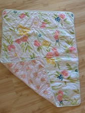 Cloud Island Baby Blanket Pink Flower Floral Dual Quilted Crib Comforter 36x28"