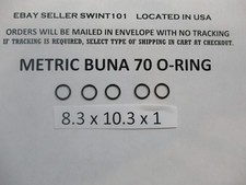 8.3mm ID x 10.3mm OD x 1mm thick O-ring. Buna-70. Quan 5.